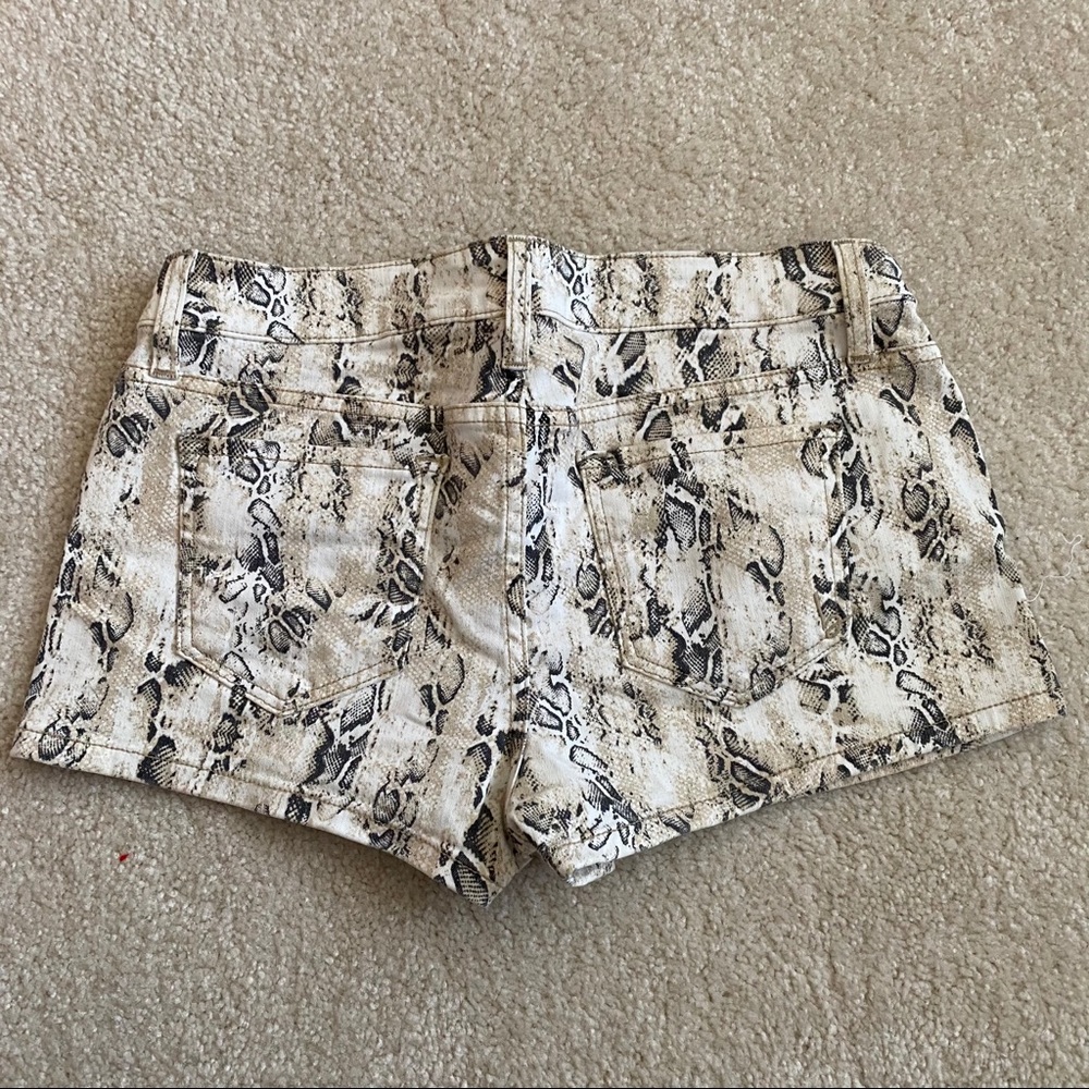 Bebe Brazen Python Print Shorts With Side Slit - image 6